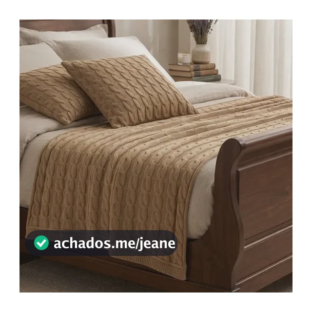 Peseira De Cama Tricô Trança Kit 3 Peças 154x54 Cm