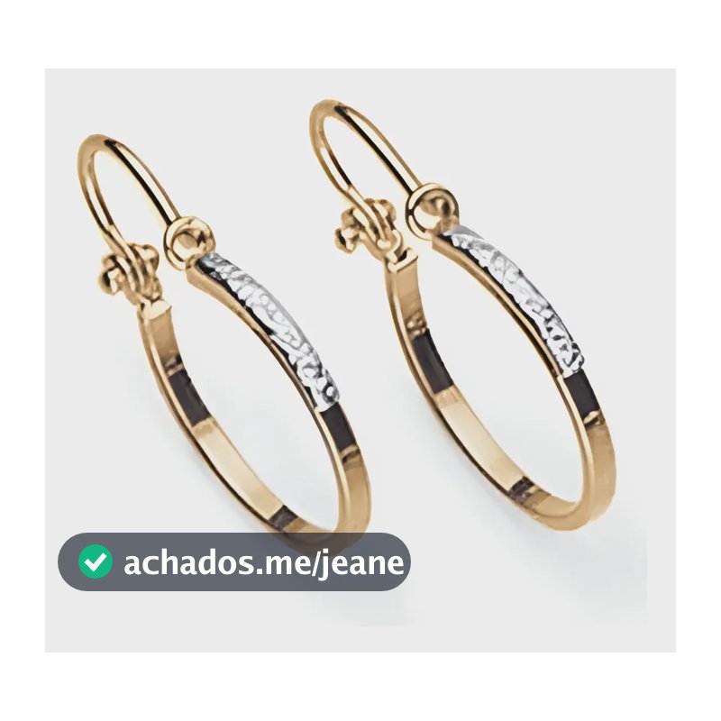 Brinco Rommanel Argola Média Fininha Joia Rommanel 520003 Cor Dourado Ouro