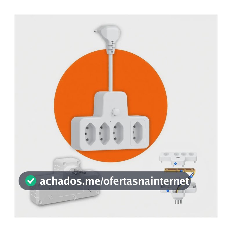 Conector De Extensão Portátil 3 Universal Plug Carregador Tomada De 4 Tomadas