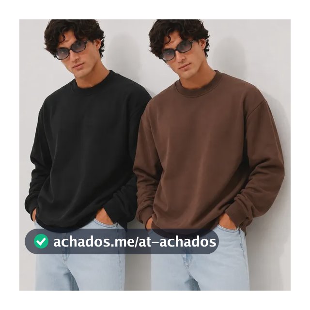 Kit 2 Moletom Careca Masculino Sem Estampa Lisa Básico