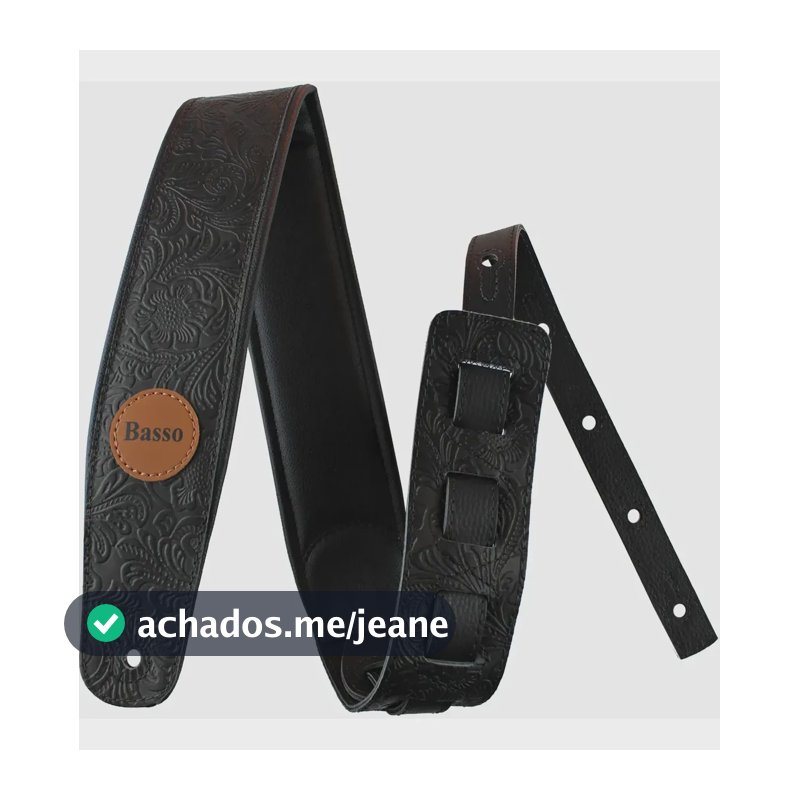 Correia Alça Violão Guitarra Baixo Basso Vt Sl 52 Couro Preto