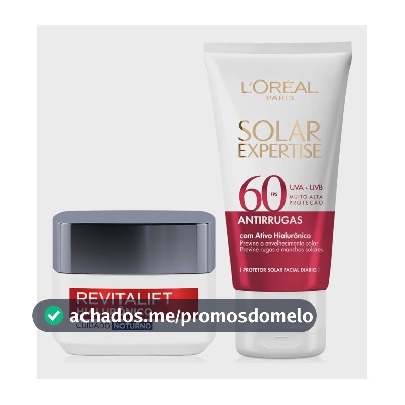 Kit Revitalift Hialurônico + Solar Expertise Antirrugas FPS60 L'Oréal Paris