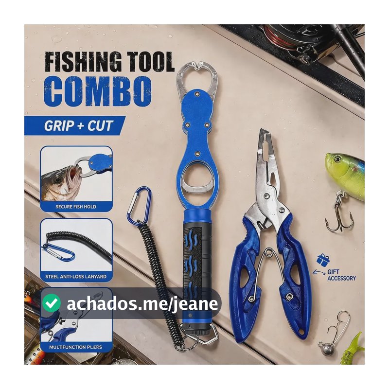 Alicate Pesca Balança 18kg Inclui Tesoura E Corda Segurança Azul