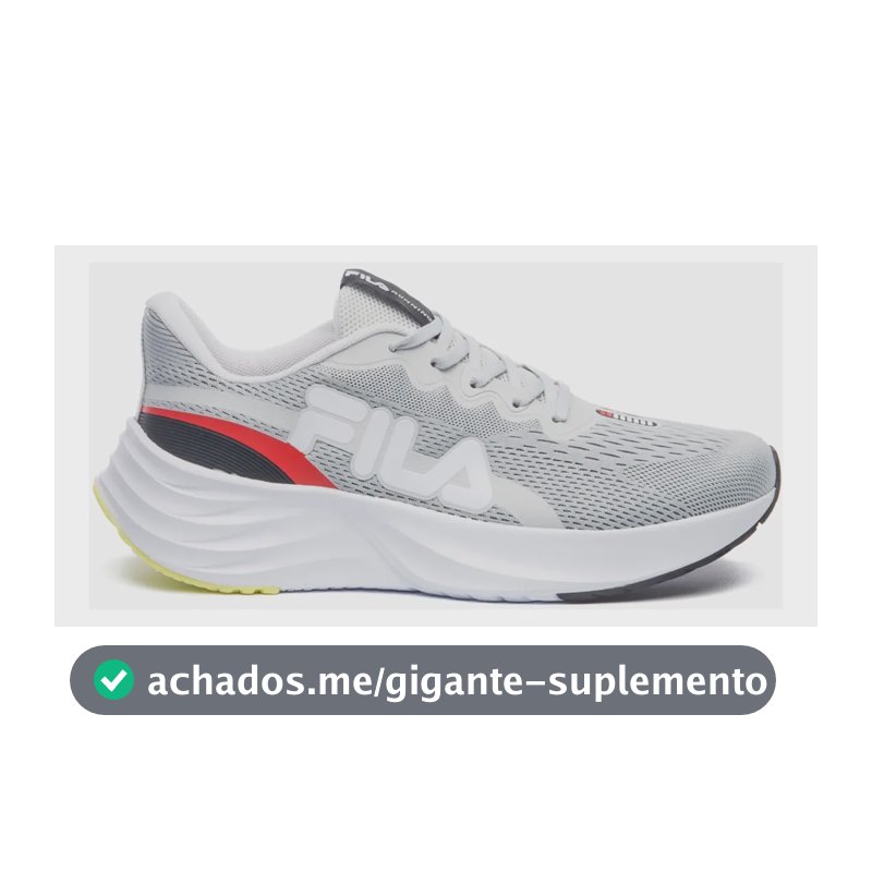 Tênis Fila Masculino Racer Comet 2 Esportivo Corrida Treino Cinza Gelo/vermelho/preto Geométrico 38 Br