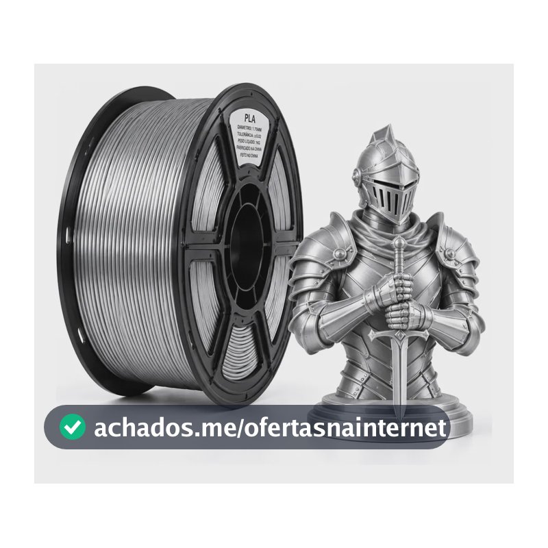 Filamento Pla 1.75mm 1kg Impressão Impressora 3d Prata Prata