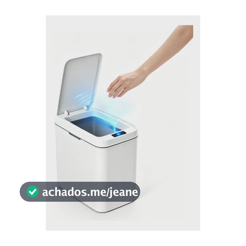 Lixeira Automática Inteligente Com Sensor 12l Branca Branco