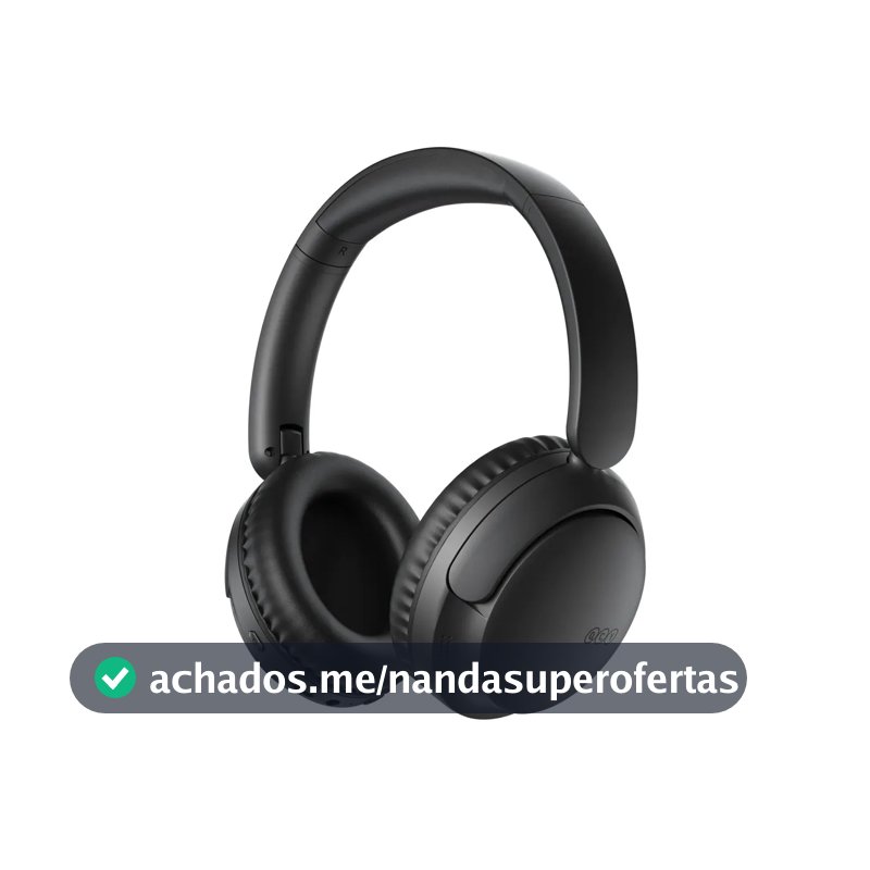 Headset QCY H2S Lite, Fone de ouvido Bluetooth 6.0, ENC Redução de Ruído para Chamadas, Até 60h de Reprodução, Conexão Multiponto, Cor Preto