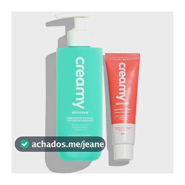 Kit Creamy Controle De Oleosidade Limpador Facial Antioleosidade + Calming Cream