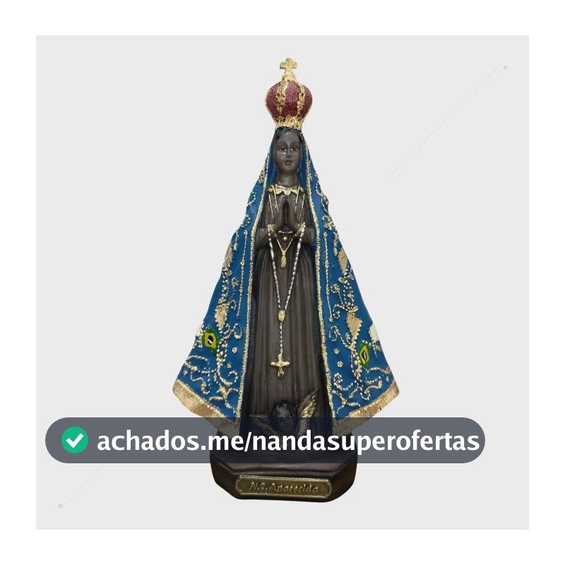 Imagem Nossa Senhora Aparecida 20cm Resina Modelo Italiano