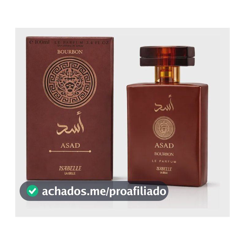 Perfume Arábe Asad Bourbon 100ml - Marca Isabelle La Belle | Fixação Intensa, Notas Amadeiradas Marcantes E Elegância Masculina