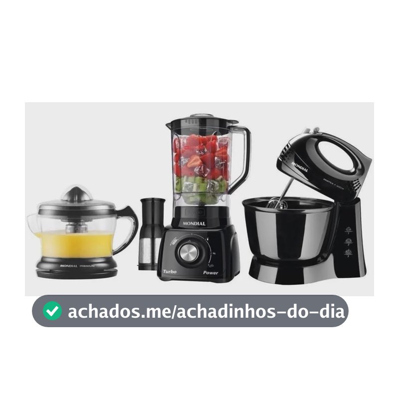 Kit Cozinha Mondial Liquidificador Batedeira E Espremedor KT-105-B