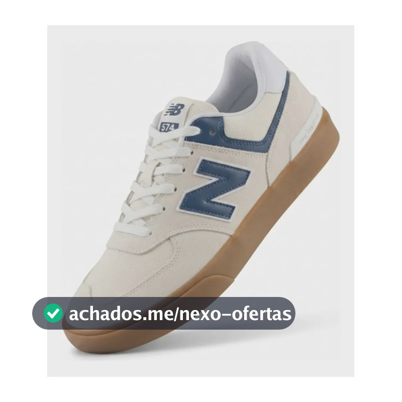 Tênis New Balance Nm574 Masculino Skate Vulcanizado Original Bege/azul 41 Br
