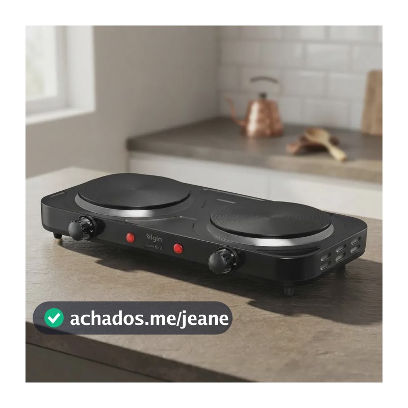Fogão Cooktop Elétrico Elgin 2 Bocas Preto