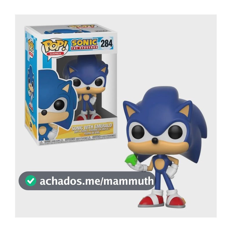 Boneco Funko Pop! Sonic The Hedgehog - Sonic With Emerald