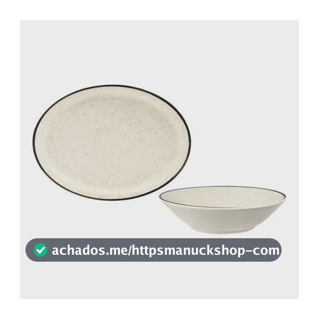 Conjunto Para Servir Oxford Brisa 2 Peças De Cerâmica