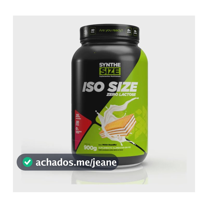 Iso Size Zero Lactose - 900g - Zero Lactose - Whey Isolado Wafer De Baunilha