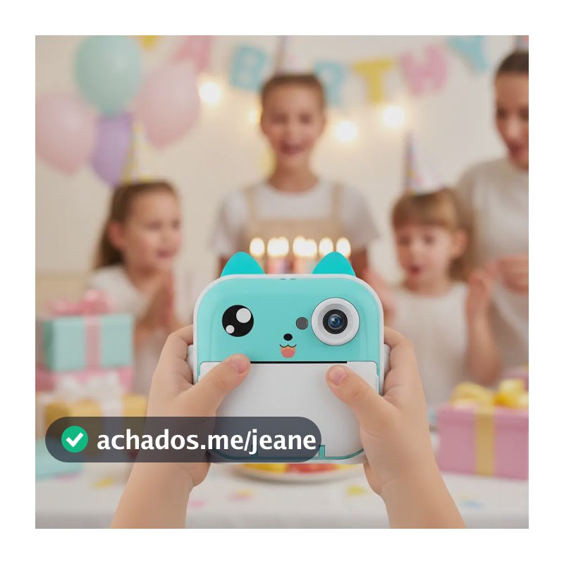 Câmera Infantil Instantânea Filmadora Full Hd Divertida Jogo Cor Azul