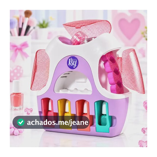 Kit Manicure Brinquedo Infantil Presente Menina Nail Designer Secadora de Unhas Esmalte 14 Pçs
