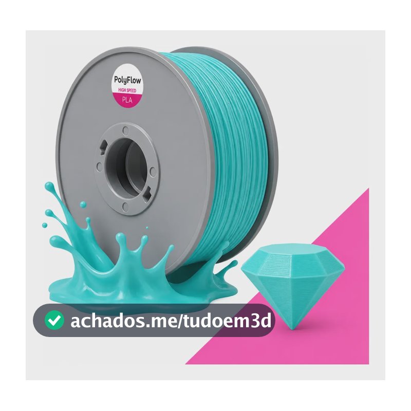Filamento 3d Pla 1,75mm Polyflow 1kg - Premium High Speed Azul Tiffany