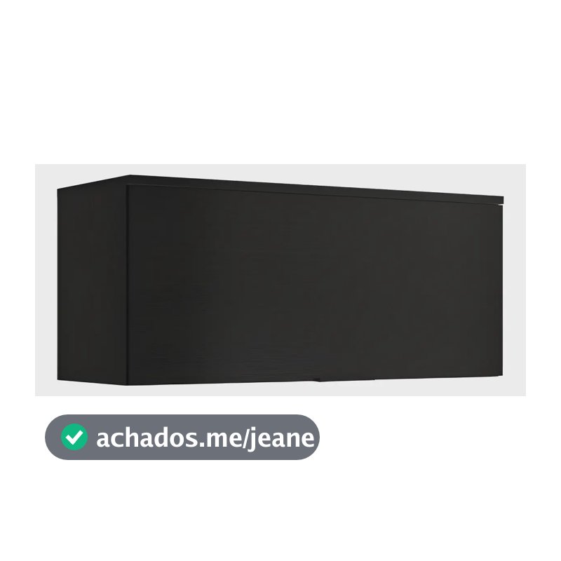 Armário Aéreo De Cozinha Miami 800mm 1 Porta Carraro Preto Preto Touch