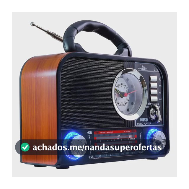 Caixa Som Rádio Retrô Led Bluetooth Am Fm Sw Usb Premium P2