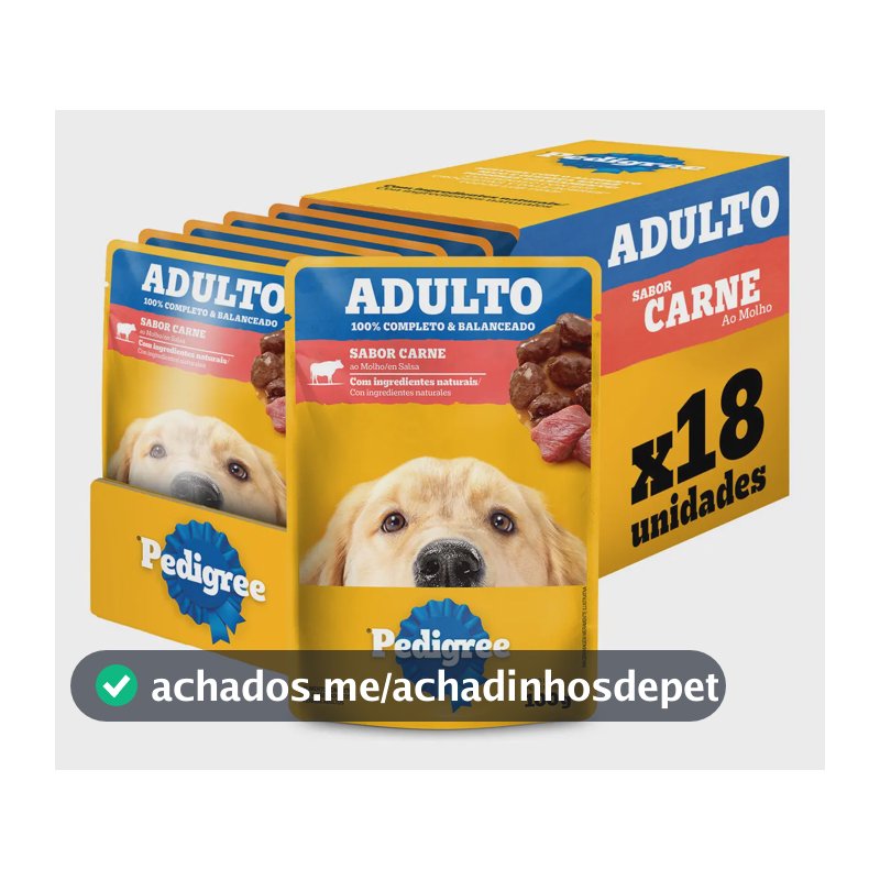 Alimento Pedigree Sachê sabor carne Para Cão Adulto