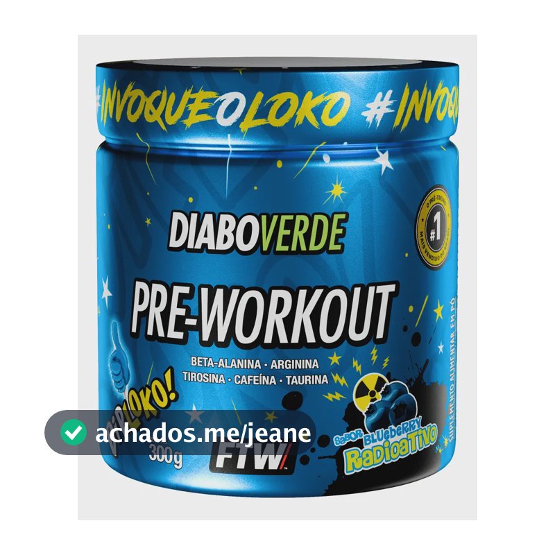 Suplemento Em Pó Pre Treino Dip Loko! Ftw - Diabo Verde Blueberry Radioativo