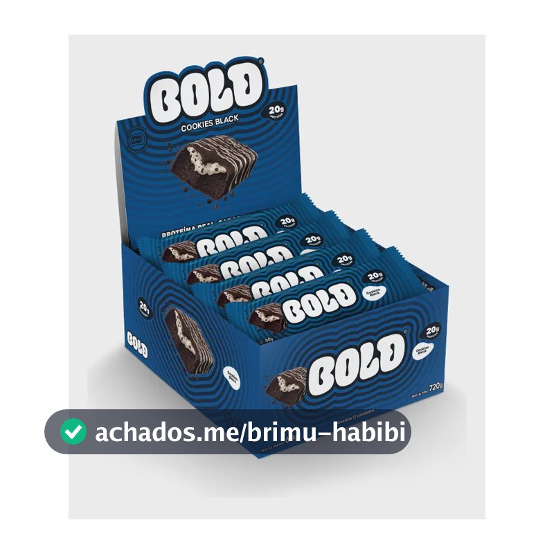 Barra De Proteína Bold Cookies Black - 12 Unid.
