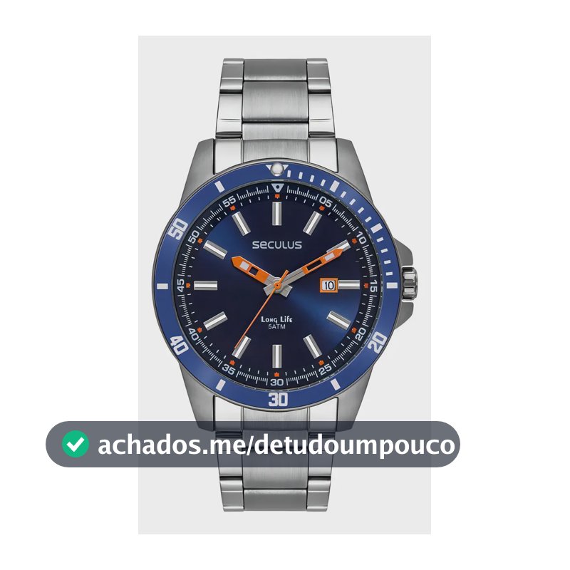 Relógio Seculus Masculino Ref: 44204g0svna2 Casual Prateado