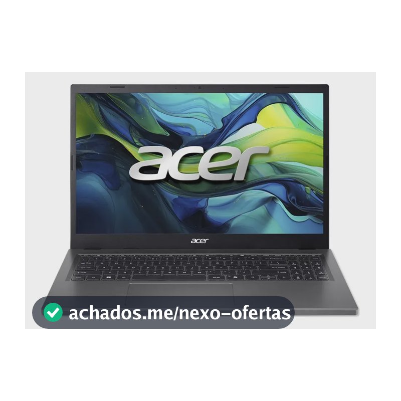 Notebook Acer Aspire Go 15 AG15-51P-34KT | Intel Core i3-1215U 12ª Geração • 8GB DDR5 • 256GB SSD NVMe • Tela 15,3” • Windows 11
