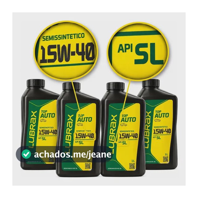 Kit 4l Oleo Lubrax Top Auto 15w40 Semissintetico Api Sl Flex