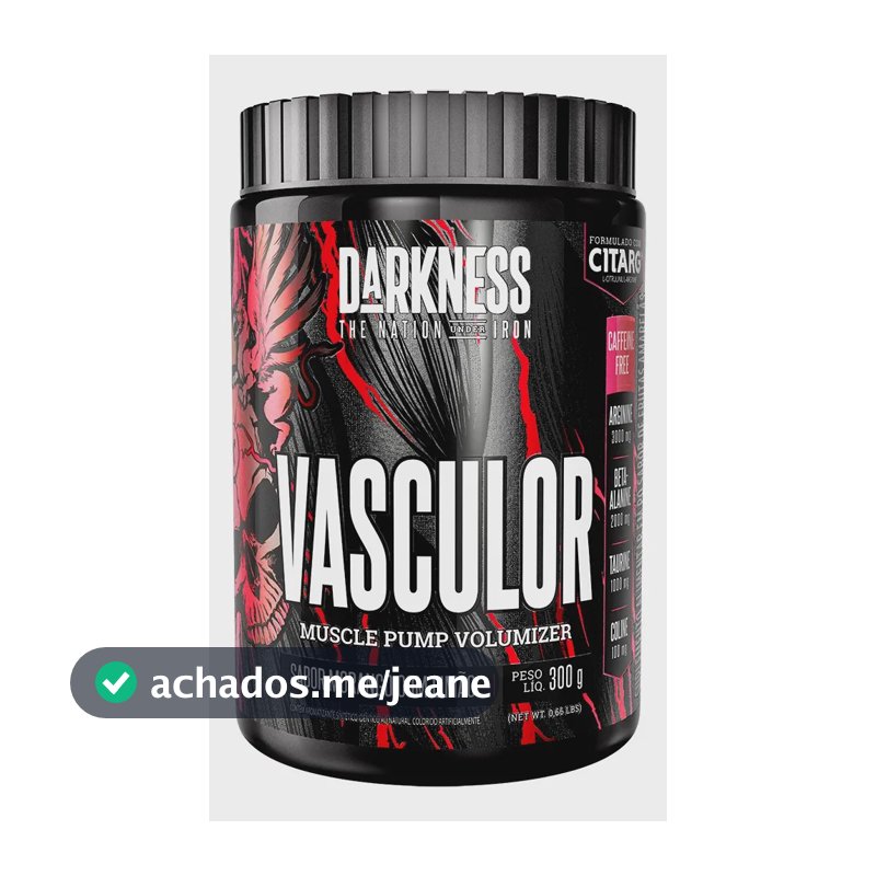 Pré-treino Vasculor Sabor Morango Com Limão 300g Darkness Morango Com Limão