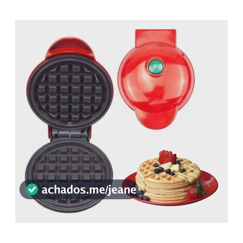 220v Máquina De Fazer Waffle Mini Grill Panqueca Elétrica Vermelho 220v