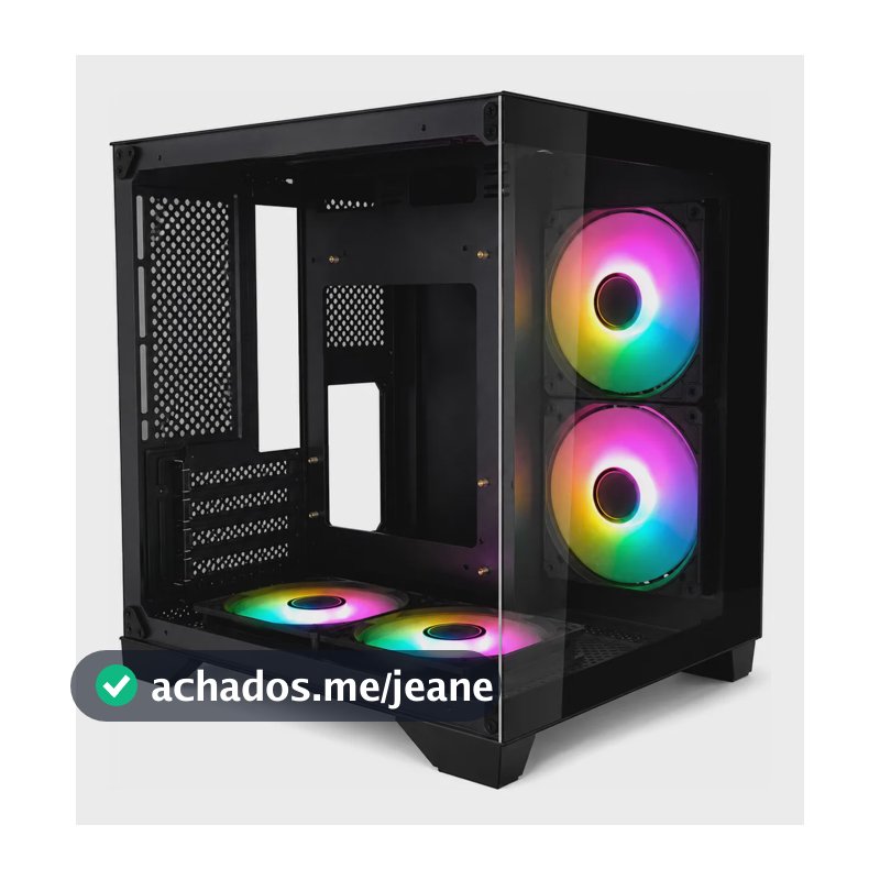 Gabinete Gamer Brazil Pc Aquário C/ 4 Cooler Fan Bpc240 Rgb Preto