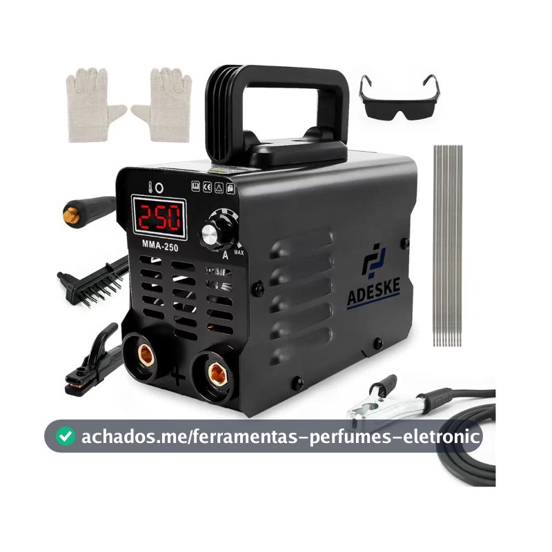 Máquina de Solda Adeske MMA-250 Inversora 250A com Display Digital