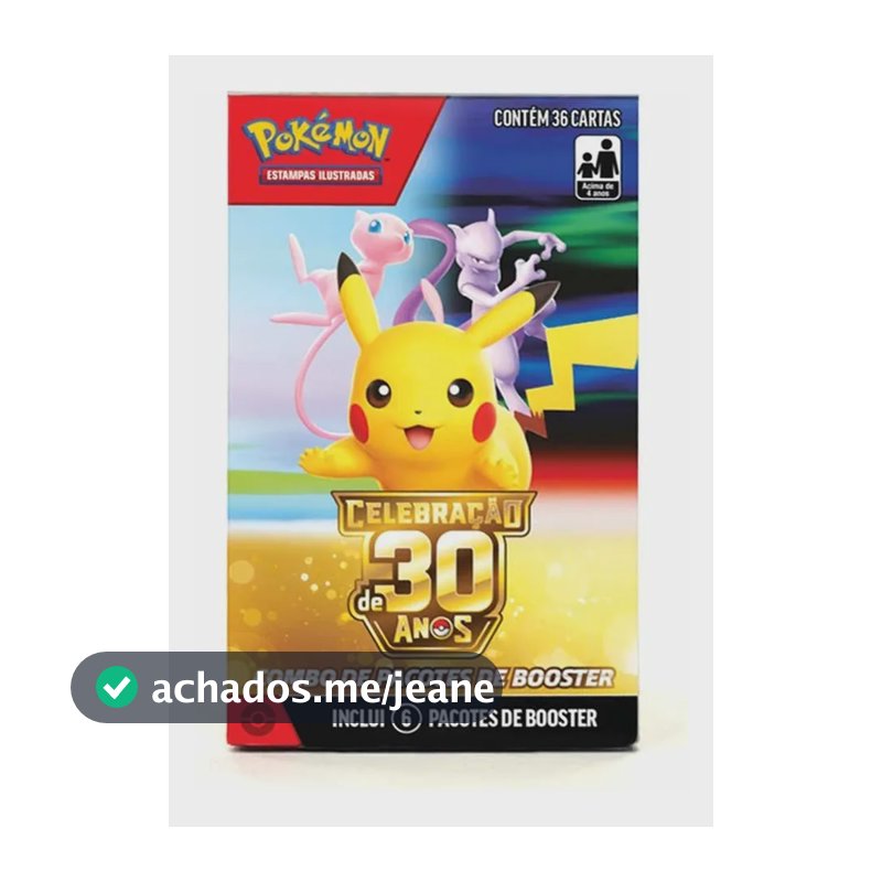 Combo De Cartas - Pacotes De Booster Pokémon 30 Anos - Copag