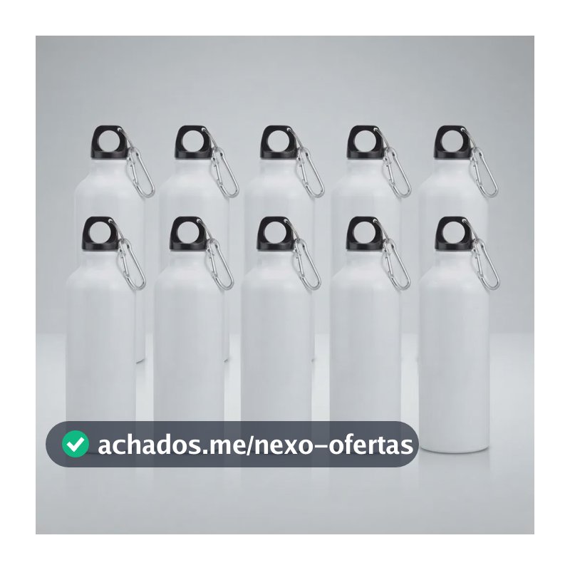 Kit 10 Garrafas Squeeze Água Aluminio P/ Sublimação 500ml Branco
