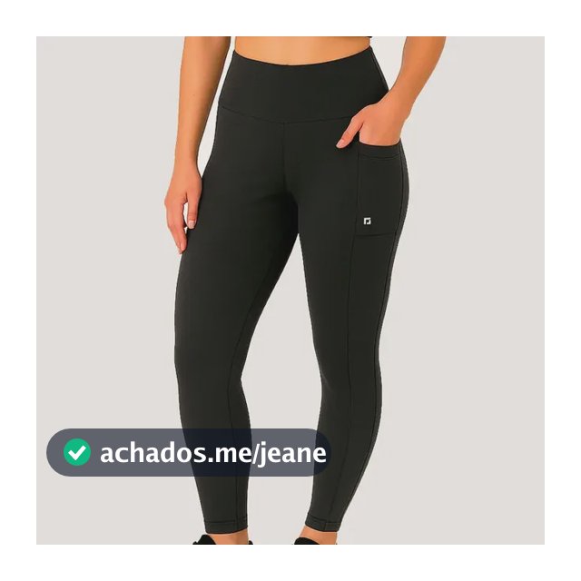 Calça Legging Feminina C Bolsos Zero Transparência Cós Alto
