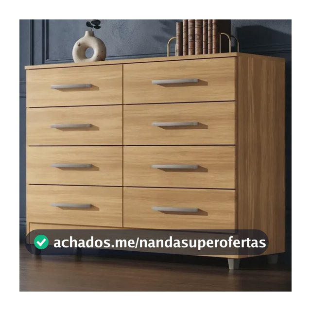 Cômoda 8 Gavetas Raissa Para Quarto Com Pés