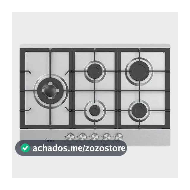Cooktop CYB5B 5 Bocas a Gás Inox Grade de Ferro Fundido Midea Bivolt
