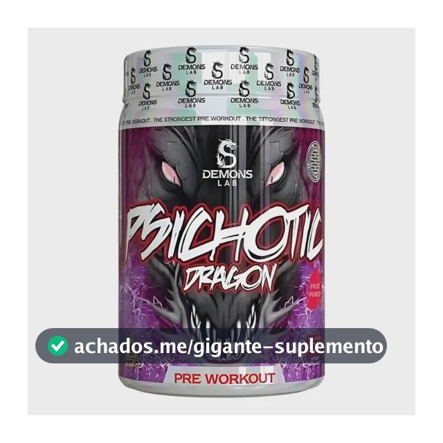 Pre Treino Psichotic Dragon Fruit Punch 300g - Demons Lab Suco De Frutas