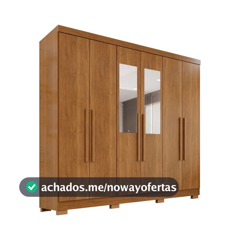 Guarda-roupa Casal Com Espelho 6 Portas 2 Gavetas França Wt