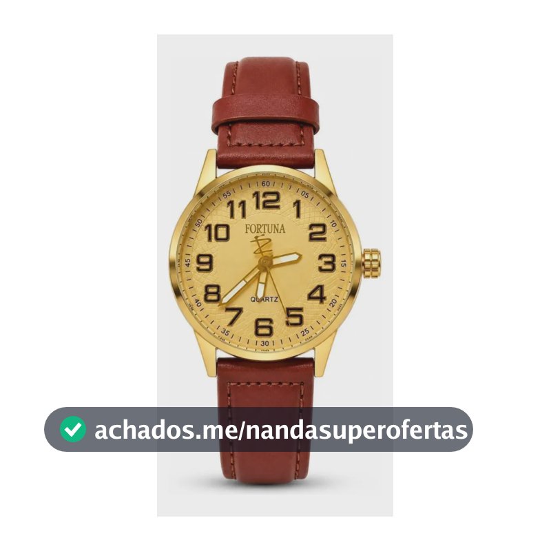 Relógio De Pulso Masculino Fortuna Old Money Minimalista Marrom Cx Dourada
