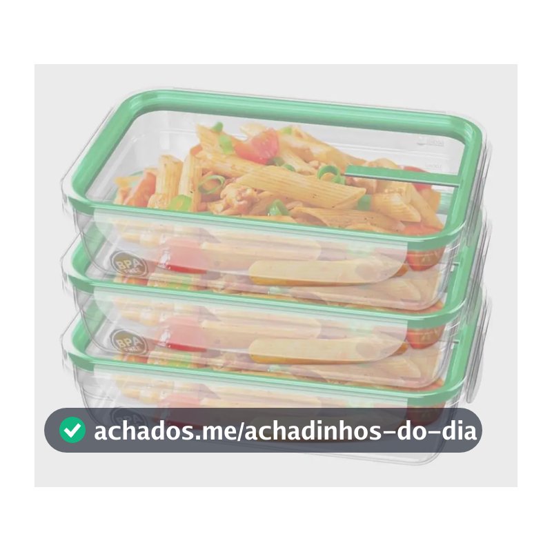 Kit 3 Potes Herméticos Plástico Sanremo Freshy 820ml Transparente