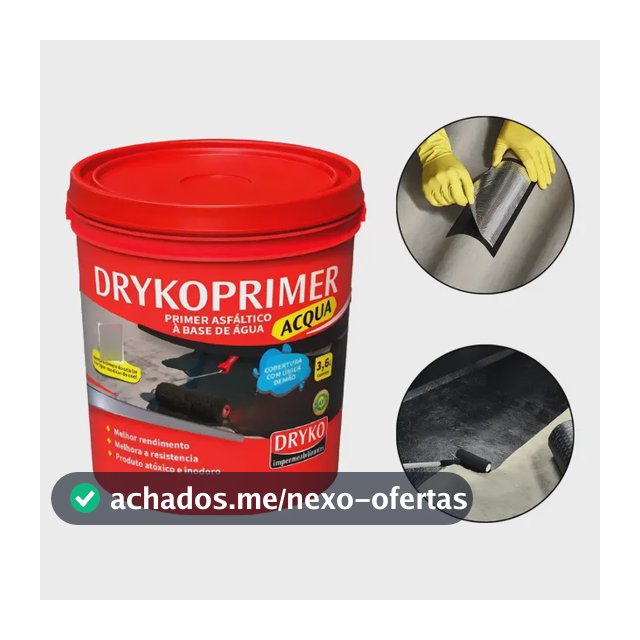Primer Asfáltico Base Água Drykoprimer Dryko 3,6L Cor Preto
