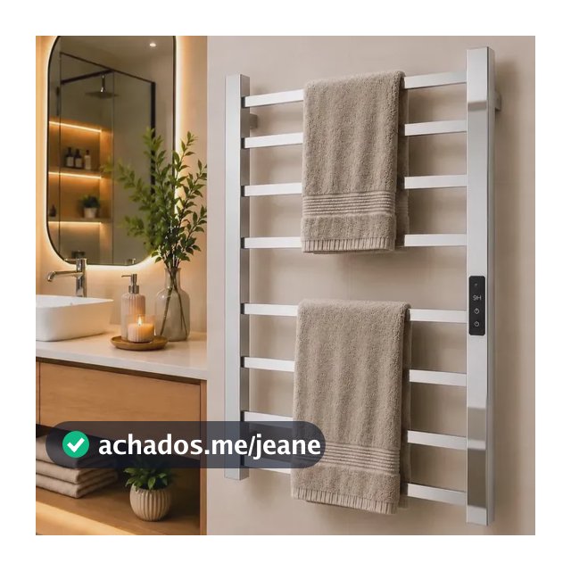 Toalheiro Elétrico Térmico Aquecido Inox Cromado 2 Toalhas