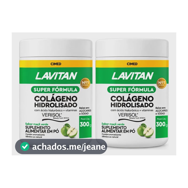 Kit 2 Lavitan Colágeno Verisol Maçã Verde 300g Maçã Verde