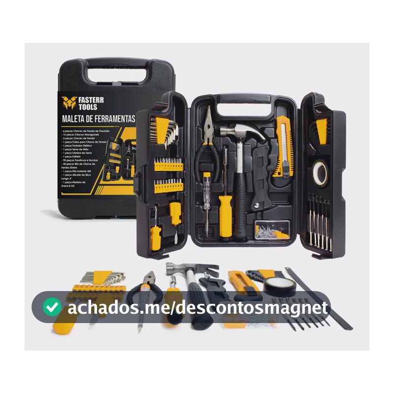 Kit Jogo De Ferramentas 142 Peças Fasterr Com Maleta