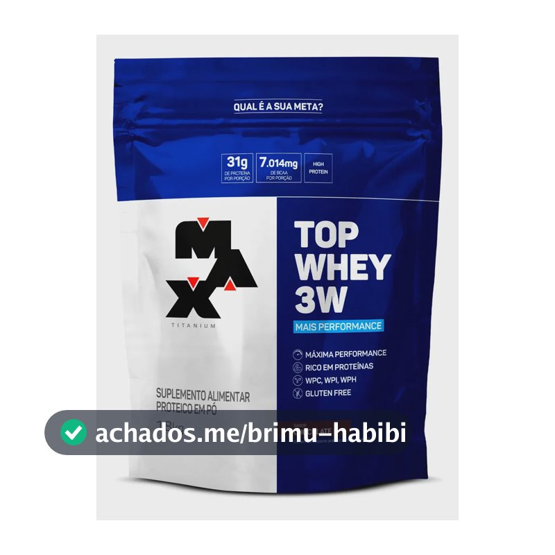 Top Whey 3w Protein Refil 1,8kg Max Titanium Sabor Chocolate