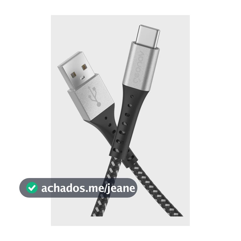 Cabo Usb-a Para Usb-c 1,2m Nylon Trançado Preto Geonav